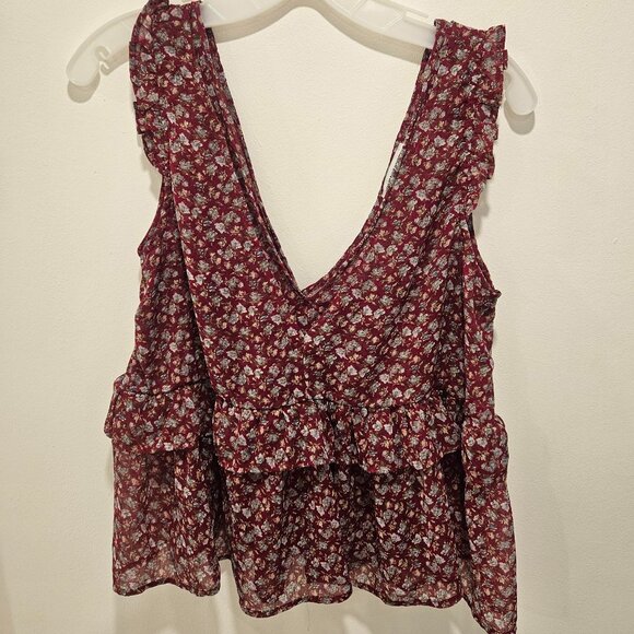 American Eagle Outfitters Floral Tank Top - Red and White - Picture 1 of 10